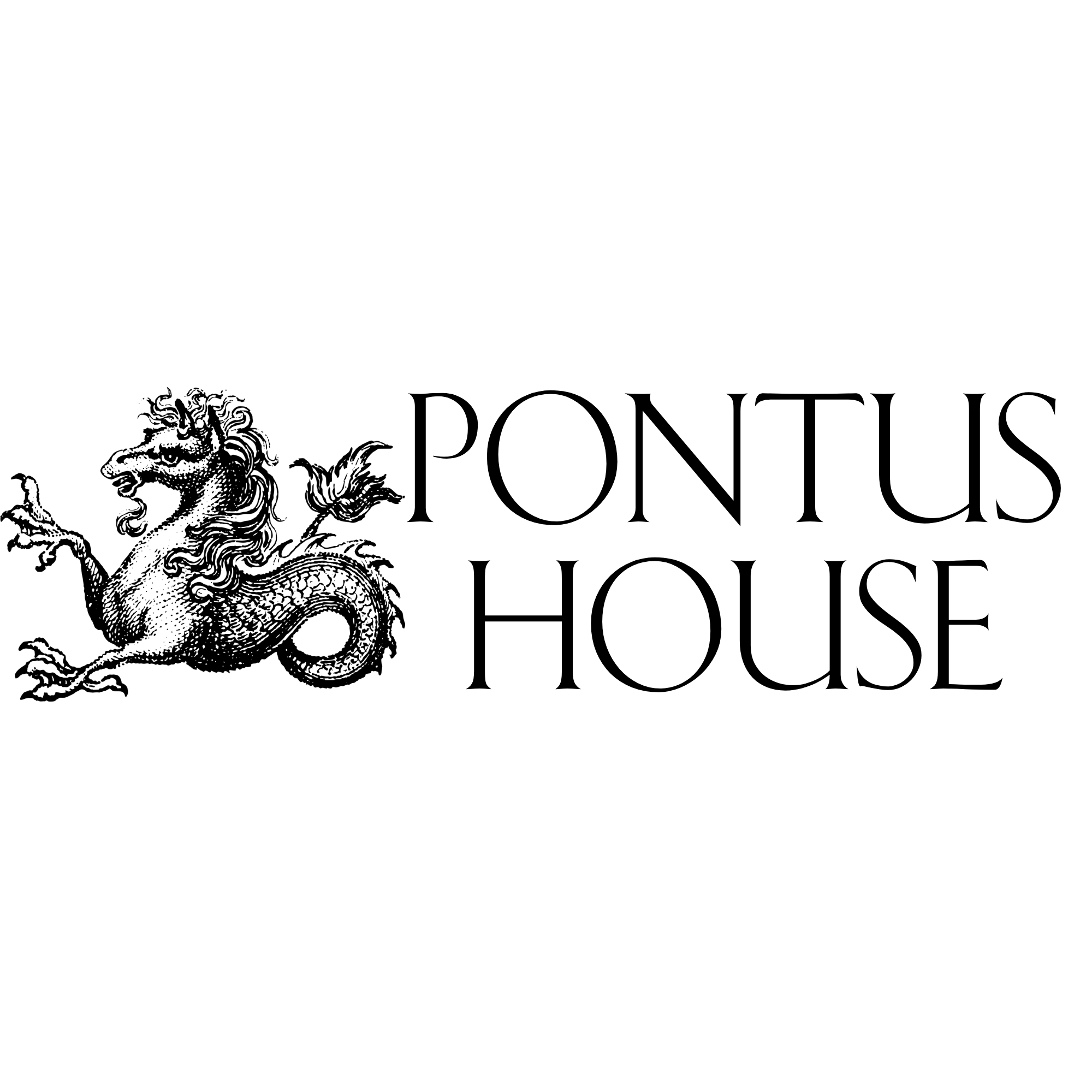 Pontus House — a rearing hippocampus beside the wordmark Pontus House
